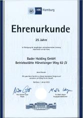 Ehrenurkunde der Handelskammer